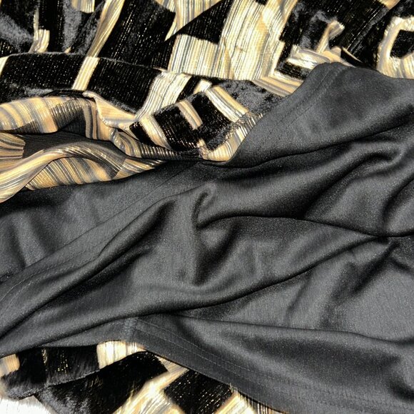 DKNY Black Gold Metallic Geo Print Sheath Dress Sleeveless Round Neck 4 NWT NEW - Picture 6 of 10